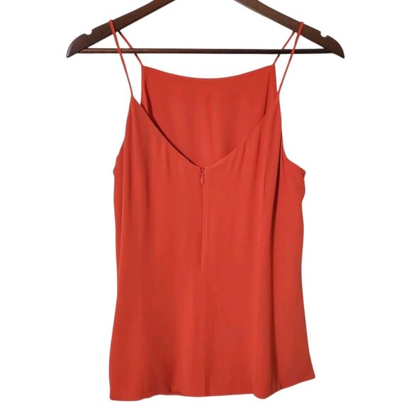 MM Lafleur Silk Blend Crepe Cami Top Size 10 Cayenne Red Zip Back Womens - Picture 3 of 8
